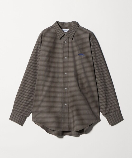 NICE WEATHER シャツ 「NICE WEATHER」ロゴ チェックシャツ メンズ