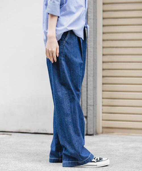 ジーンズ デニム デニムパンツ FORK＆SPOON　綿麻デニムパンツ レディースの画像