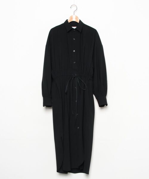 HYKE 長袖 コットン シャツ ワンピース ハイク HYKE（ハイク） 長袖ワンピース 1 ブラック レディース : ZOZOTOWN