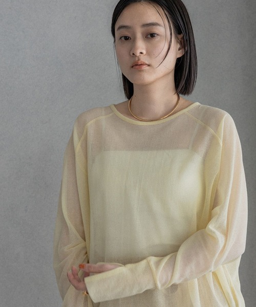 tシャツ シアーショートプルオーバー レディースの画像