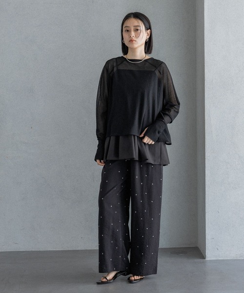 tシャツ シアーショートプルオーバー レディースの画像
