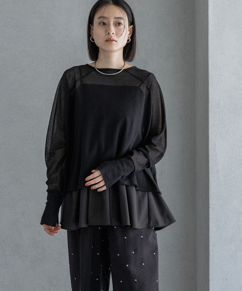 tシャツ シアーショートプルオーバー レディースの画像