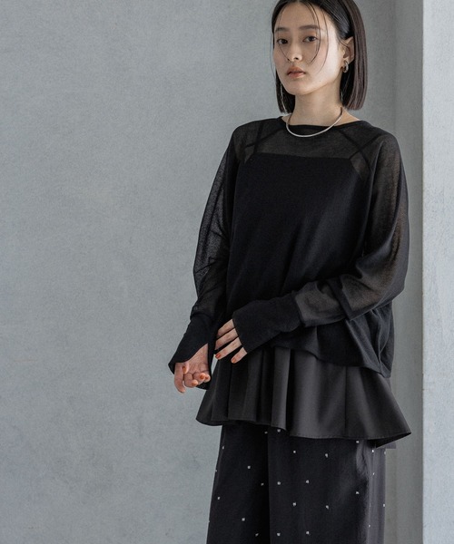 tシャツ シアーショートプルオーバー レディースの画像
