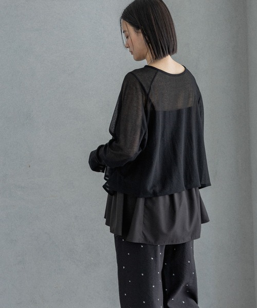 tシャツ シアーショートプルオーバー レディースの画像