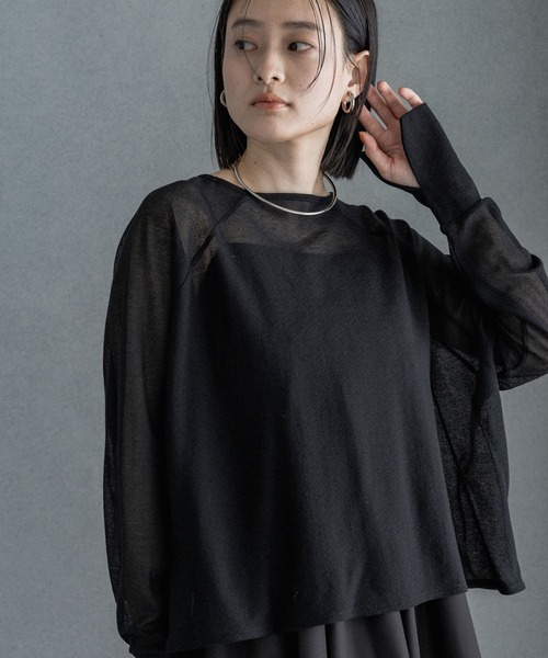 tシャツ シアーショートプルオーバー レディースの画像