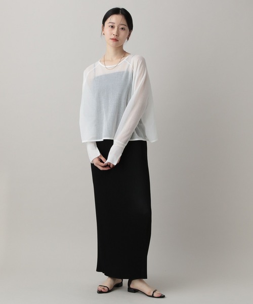 tシャツ シアーショートプルオーバー レディースの画像