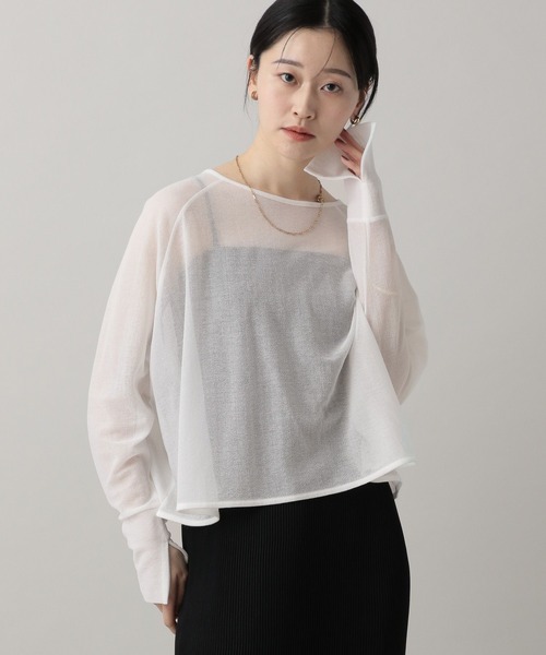 tシャツ シアーショートプルオーバー レディースの画像