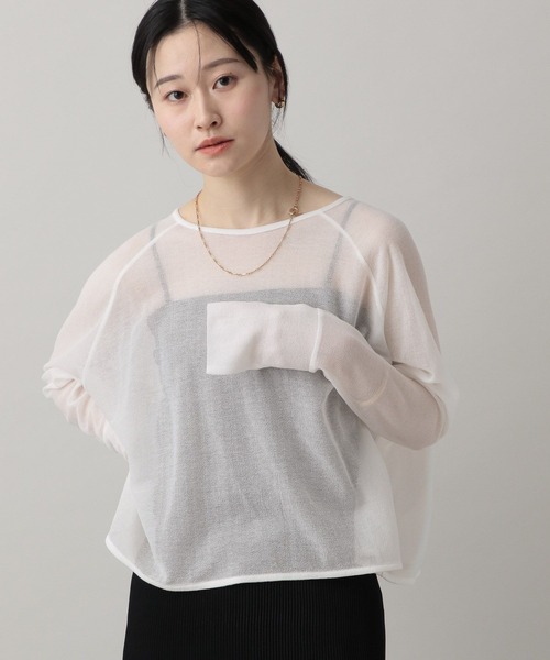 tシャツ シアーショートプルオーバー レディースの画像