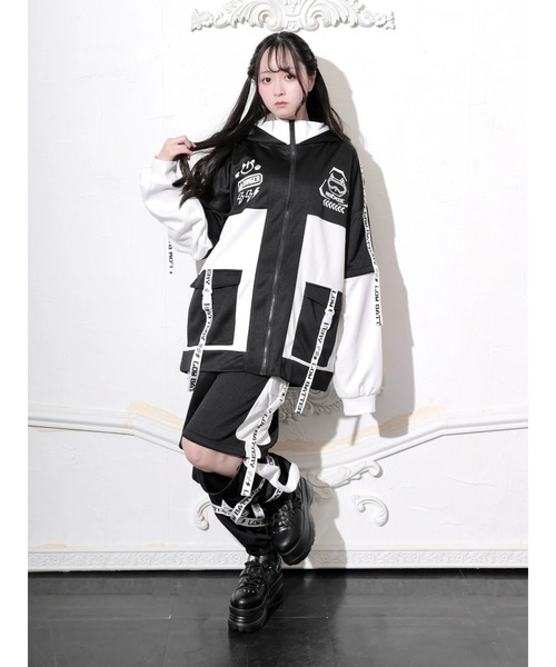 NOEMIE（ノエミー） パーカー ネコミミサイバー配色ユニセックスZIP