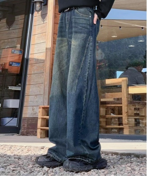 「JOHNNY WOLF」 デニムパンツ L ブラック メンズ_画像4