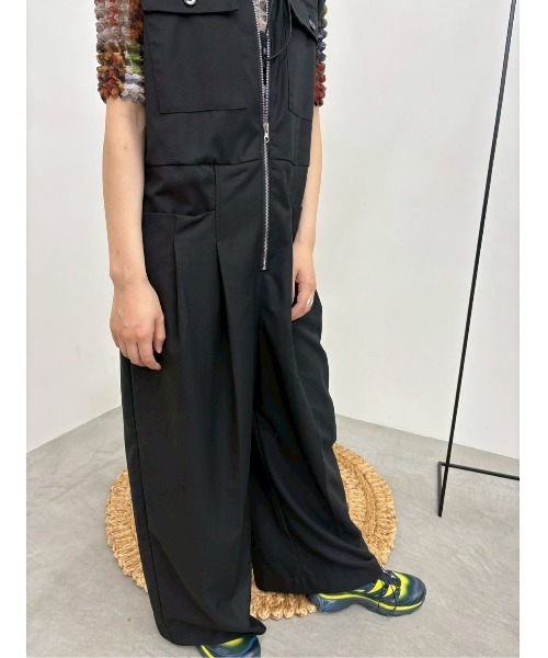 MIDVEIN サロペット ブラック サイズ38 MIDVEIN（ミッドヴェイン） サロペット オーバーオール Zip jumpsuit