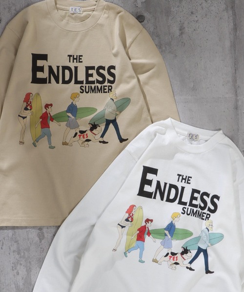 「The Endless Summer」 長袖Tシャツ LARGE ベージュ メンズ_画像4