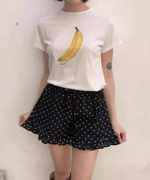 パンツ ドット柄フリルショートパンツ レディース : ZOZOTOWN Yahoo!店