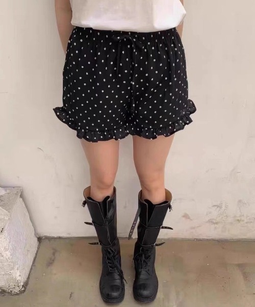 パンツ ドット柄フリルショートパンツ レディース : ZOZOTOWN Yahoo!店
