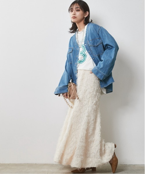 「CHIC STYLE」 長袖ブラウス 4L ブルー レディース_画像5