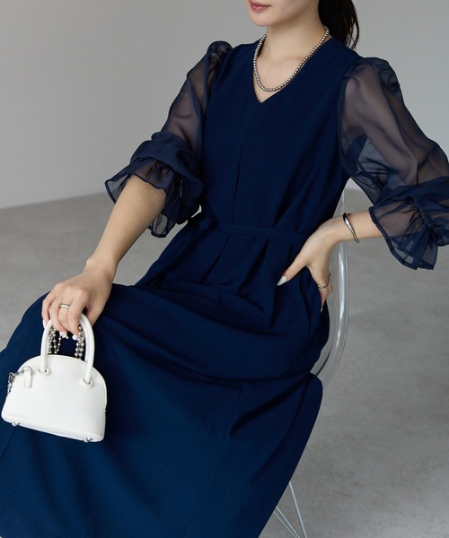 「PREFERIR」 長袖ワンピース LARGE ブラック レディース_画像8
