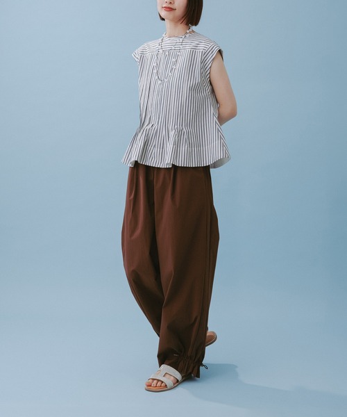 ADAM ET ROPE'（アダムエロペ） ブラウス シャツ 「定番」タックフレア