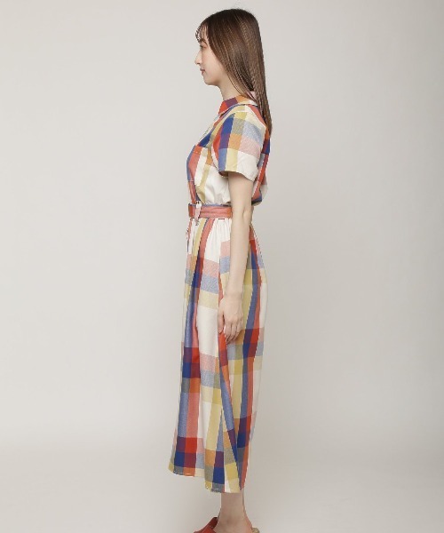 「REDYAZEL」 シャツワンピース MEDIUM ネイビー レディース_画像3