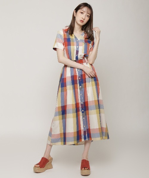 「REDYAZEL」 シャツワンピース MEDIUM ネイビー レディース_画像5
