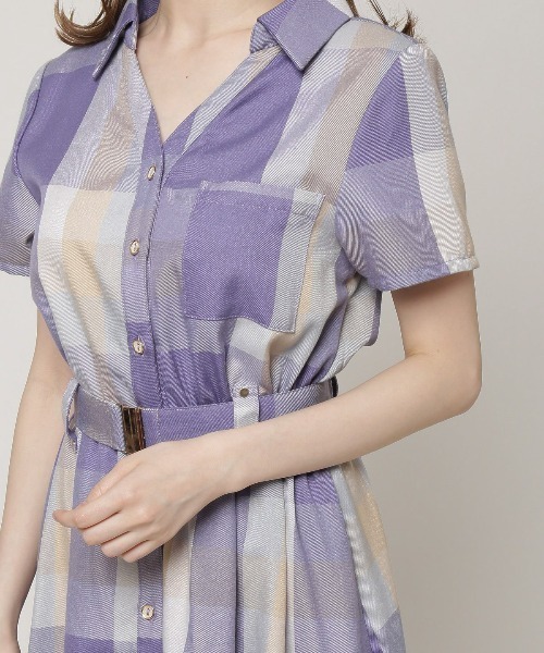 「REDYAZEL」 シャツワンピース MEDIUM ネイビー レディース_画像6