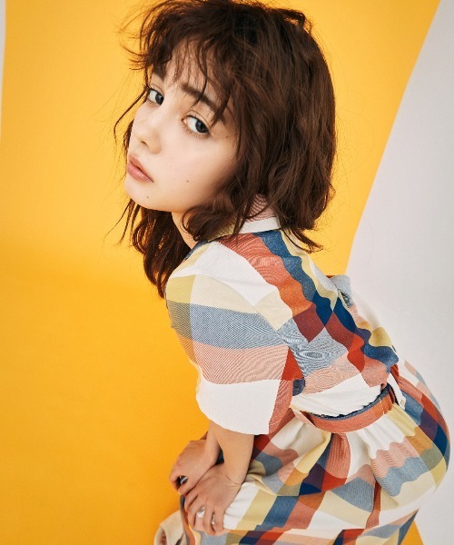 「REDYAZEL」 シャツワンピース MEDIUM ネイビー レディース_画像7