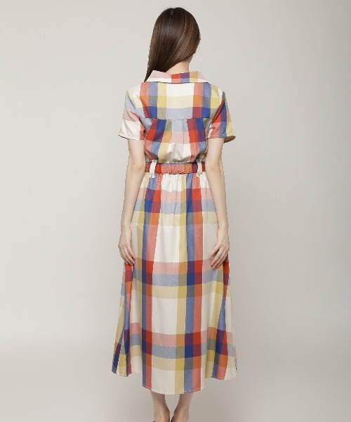 「REDYAZEL」 シャツワンピース MEDIUM ネイビー レディース_画像9