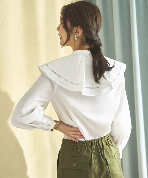 「RUIRUE BOUTIQUE」 長袖ブラウス L グリーン レディース_画像4