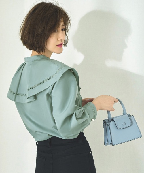 「RUIRUE BOUTIQUE」 長袖ブラウス L グリーン レディース_画像9