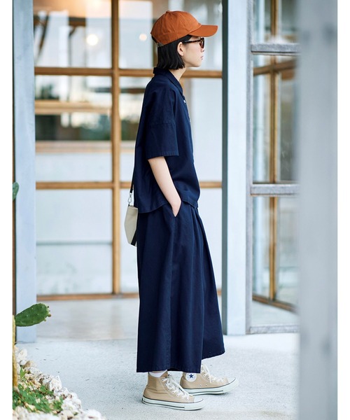 「Sunny clouds」 クロップドパンツ 3L ネイビー レディース_画像6