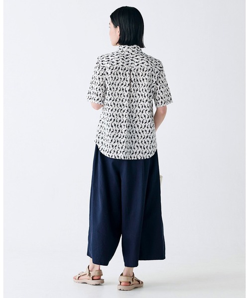 「Sunny clouds」 クロップドパンツ 3L ネイビー レディース_画像9