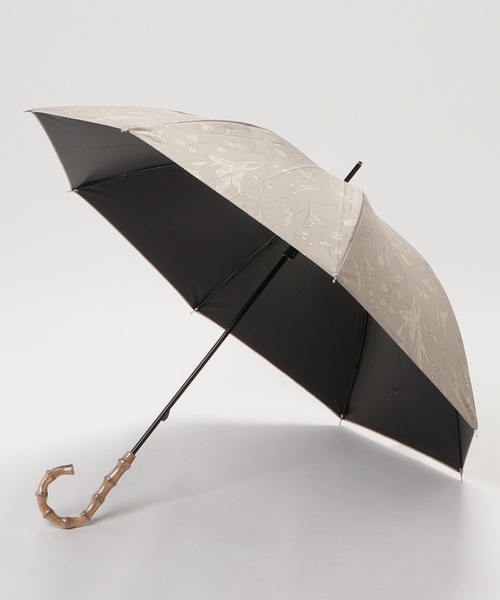 花柄 晴雨兼用長傘 竹製ハンドル　品のある傘　避暑地　沖縄　Binryu傘　日傘 CALIFORNIA OUTFITTERS 傘 3-3C19，20「日傘＋雨傘=晴雨兼用 UV