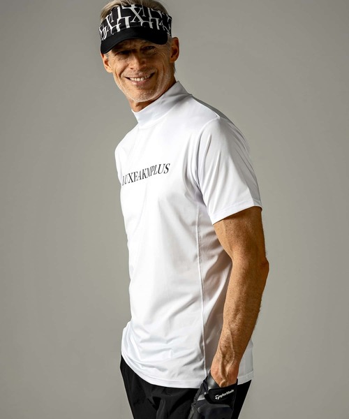 LUXEAKMPLUS 24SS バック ロゴ 半袖 モックネック Tシャツ LUXE AKM PLUS SALE セール LUXEAKMPLUS リュクスエイケイ