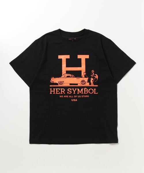 tシャツ Kare/ME（カーミー）H MM オレンジプリントTシャツ レディース メンズ