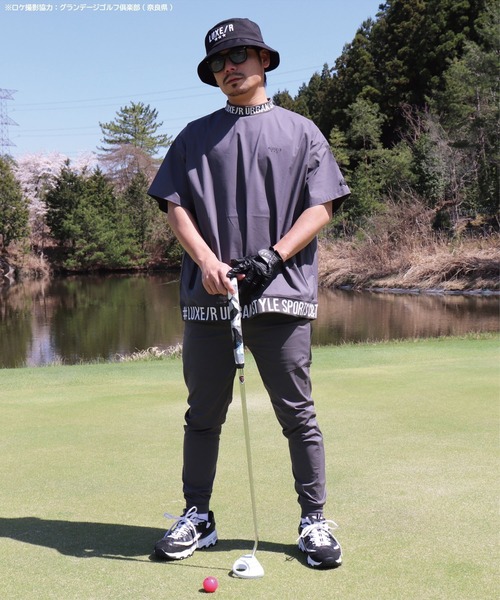 tシャツ (RM)「LUXE/R GOLF」ストレッチ ブロード モックネック 半袖