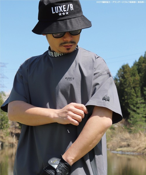 tシャツ (RM)「LUXE/R GOLF」ストレッチ ブロード モックネック 半袖