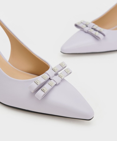 CHARLES ＆ KEITH パンプス スクエア クリスタルポインテッド