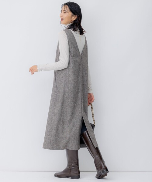 ワンピース シルクネップツイード ジャンパースカート : ZOZOTOWN