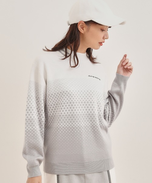 JUN&ROPE レディース ニット JUN&ROPE' ニット セーター ドットグラディエント柄長袖モック