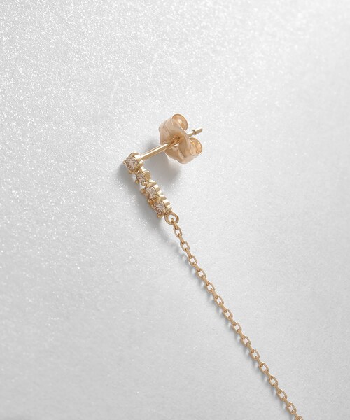 COCOSHNIK（ココシュニック） ピアス K10ダイヤモンド ハンギング 