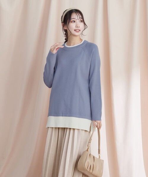 極美品☆オレボレブラ ぶたちゃん チュニック 洗える 青 ニットモチーフ 極美品☆オレボレブラ ぶたちゃん チュニック 洗える 青 ニット