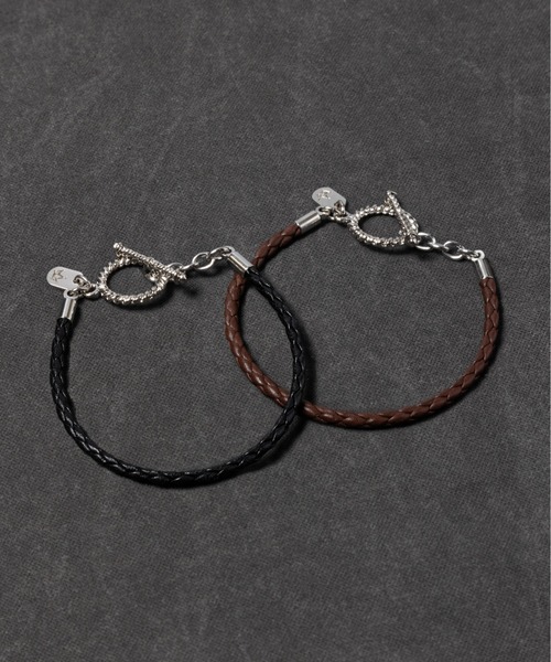 PALM ANGELS ブラック モノグラム コードブレスレット SABLE CLUTCH ブレスレット MESH LEATHER CODE BRACELET メンズ