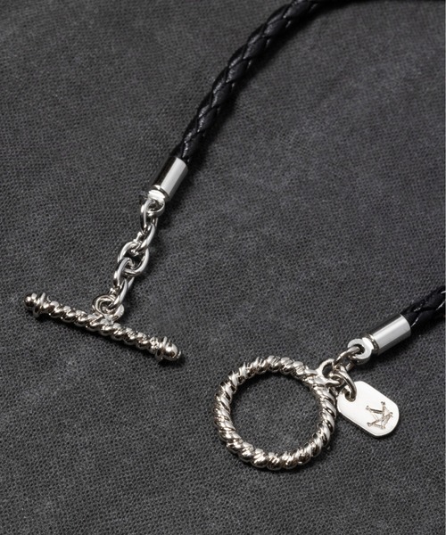 【E ORDER】FDL & SHLELDS ブレスレット SABLE CLUTCH ブレスレット MESH LEATHER CODE BRACELET メンズ