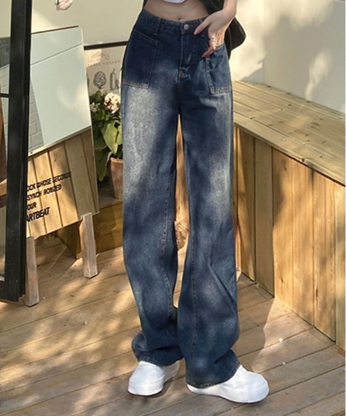 週末限定値下げ！！美品【Conte】ベイカーデニムパンツsize25 ジーンズ デニム デニムパンツ ベイカー ポケット ワイド