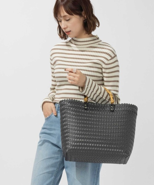 美品✨】SAVE MY BAG バンブートートバッグ カゴ柄 - メルカリ
