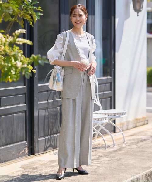 リネン混 シャンブレー オールインワン ROPE' PICNIC パンツ 「ご好評につき新色追加決定！」リネン混