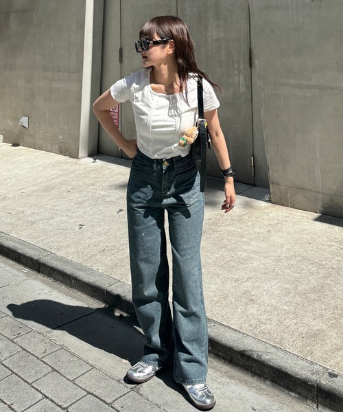 RiLi パンツ デニム ジーンズ キラキラスタッズデニム「RL