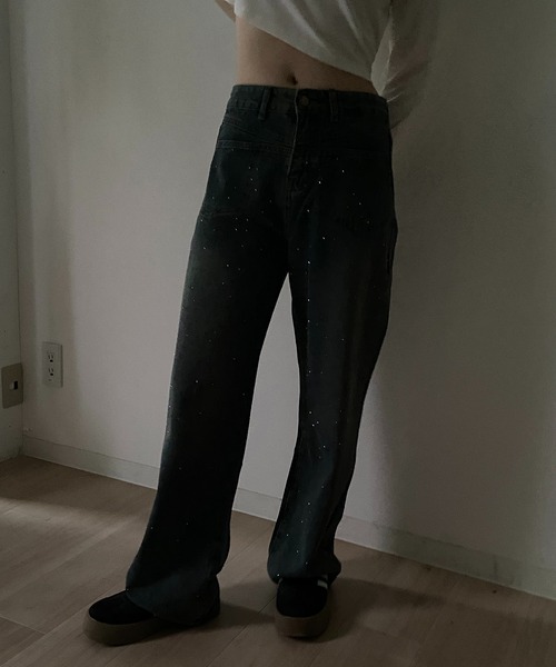 RiLi パンツ デニム ジーンズ キラキラスタッズデニム「RL