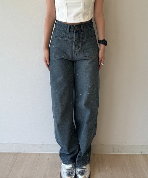 ご自宅用限定お買い得品 RiLi キラキラスタッズデニム「RL ジーンズ デニム パンツ パンツ