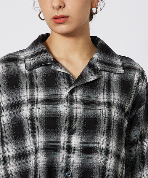 ブラウス シャツ 「72」「UNIVERSAL OVERALL」Opencollar Work Shirt レディース メンズ 72】【UNIVERSAL OVERALL】Opencollar Work Shirt（シャツ
