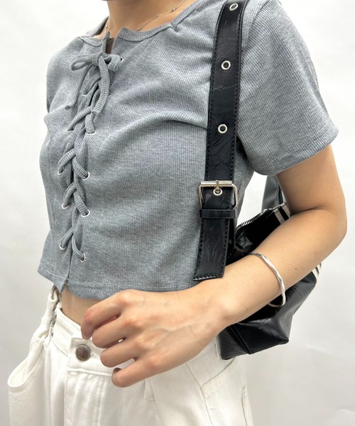 andmary リボントップス Tシャツ ANDMARY】Baby ribbon tops